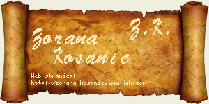 Zorana Kosanić vizit kartica